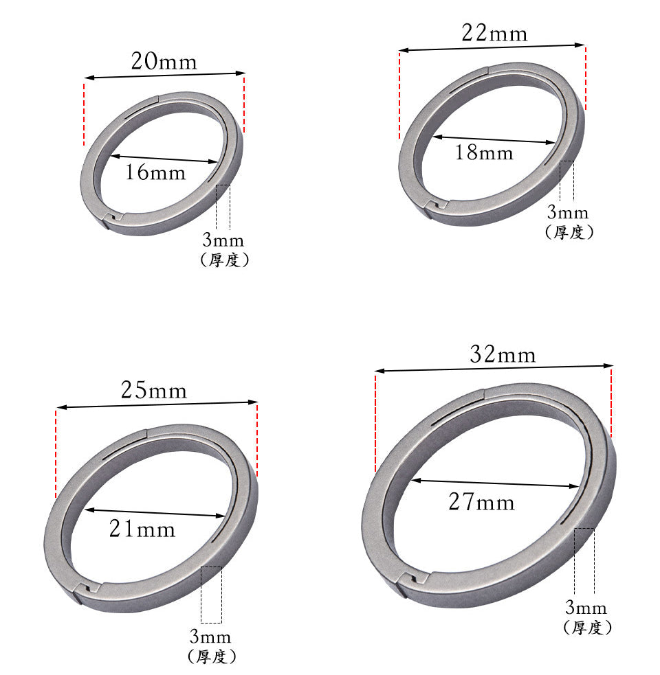 Titanium Alloy Key Rings Keychains Buckle Pendant Super Light Man Car Keychain for Male Creativity Gift Keyfobs Crafts Key Ring
