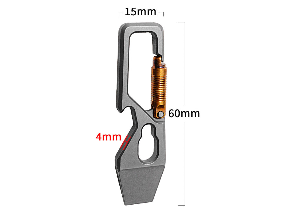 Titanium Multi-Tool Carabiner for Men - EDC Gear & Outdoor Survival Tool - Heavy-Duty Keychain Tool for Hiking, Camping, and Everyday Carry