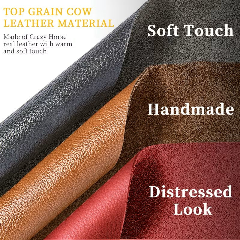 TOYFID Leather Wallet for Men, RFID Blocking Pop up Card Holder with Slide Ejector Button, ID Window, Airtag Slot, Mirror, Large Capacity Organiser for Credit Card/Bank Card/Cash