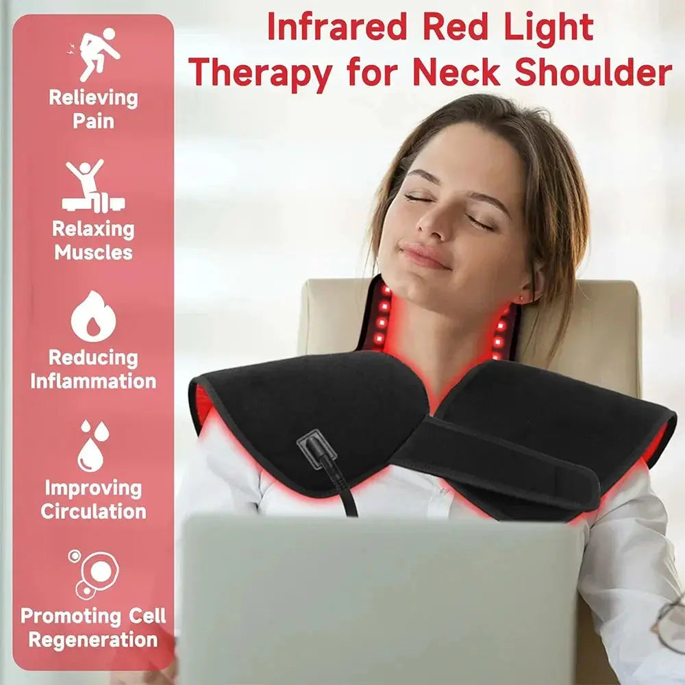 Red Infrared Light Therapy Shoulder Wrap Black CAN