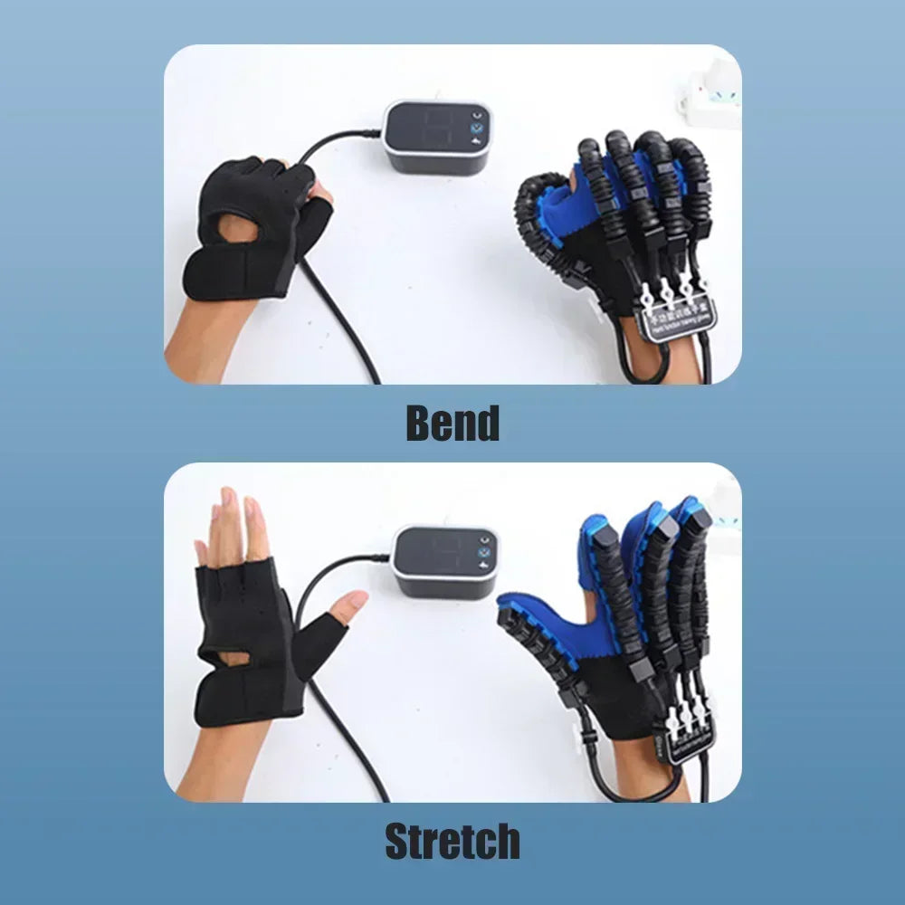 Robotic Wellness Glove Automatic Pneumatic Hand Trainer Blue