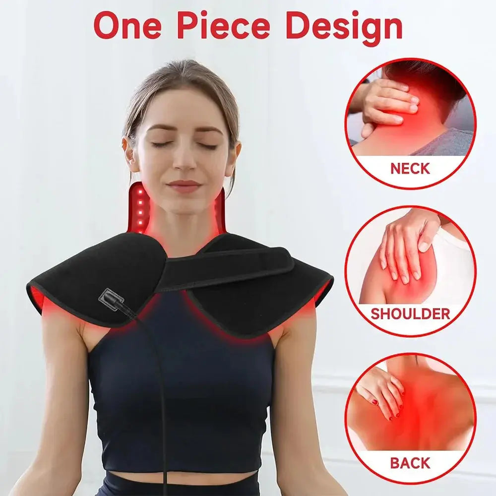 Red Infrared Light Therapy Shoulder Wrap Black CAN