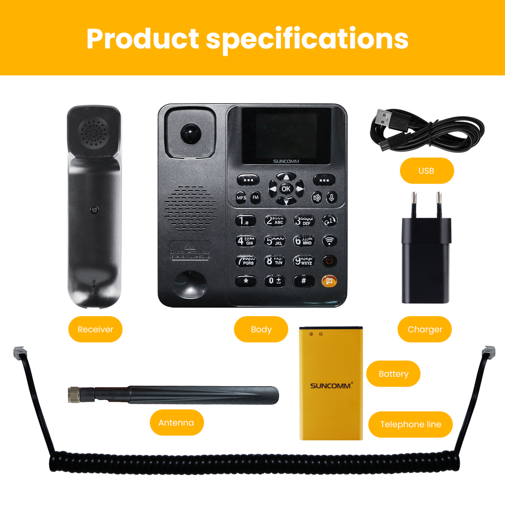 4G Cordless Home Telephone with SOS for Care Homes