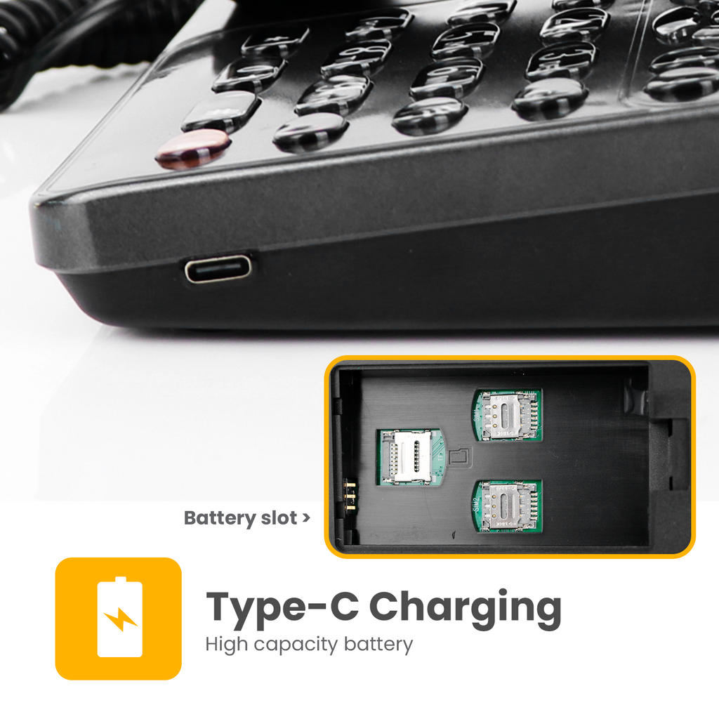 4G Cordless Home Telephone with SOS for Care Homes
