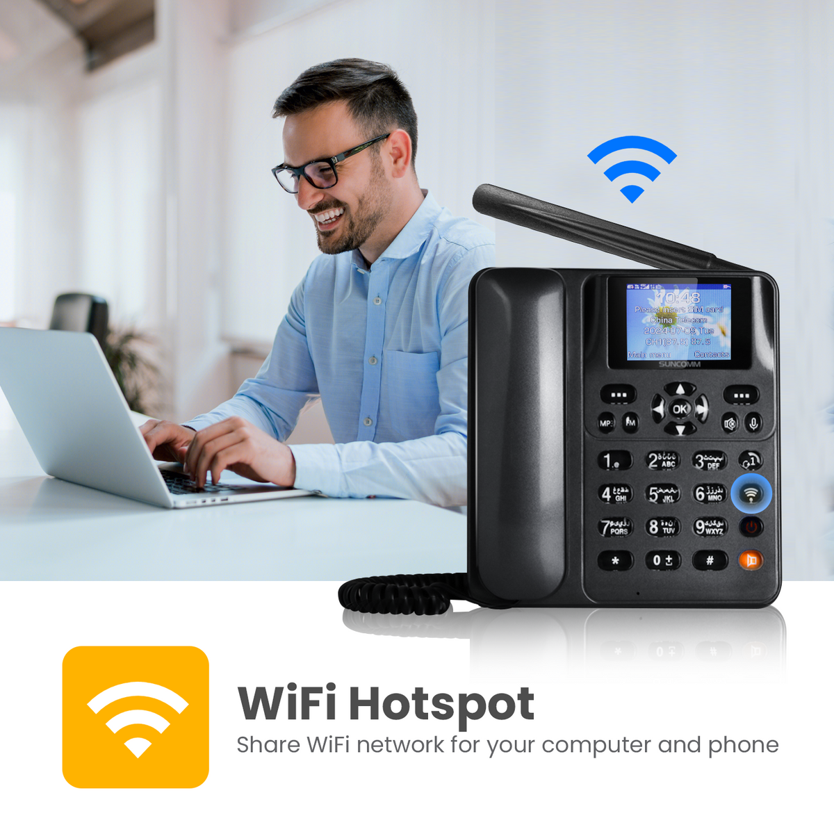4G Cordless Home Telephone with SOS for Care Homes
