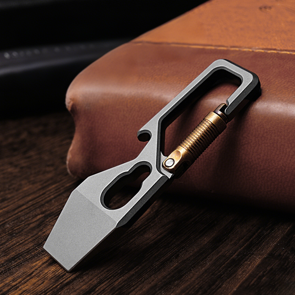 Titanium Multi-Tool Carabiner for Men - EDC Gear & Outdoor Survival Tool - Heavy-Duty Keychain Tool for Hiking, Camping, and Everyday Carry