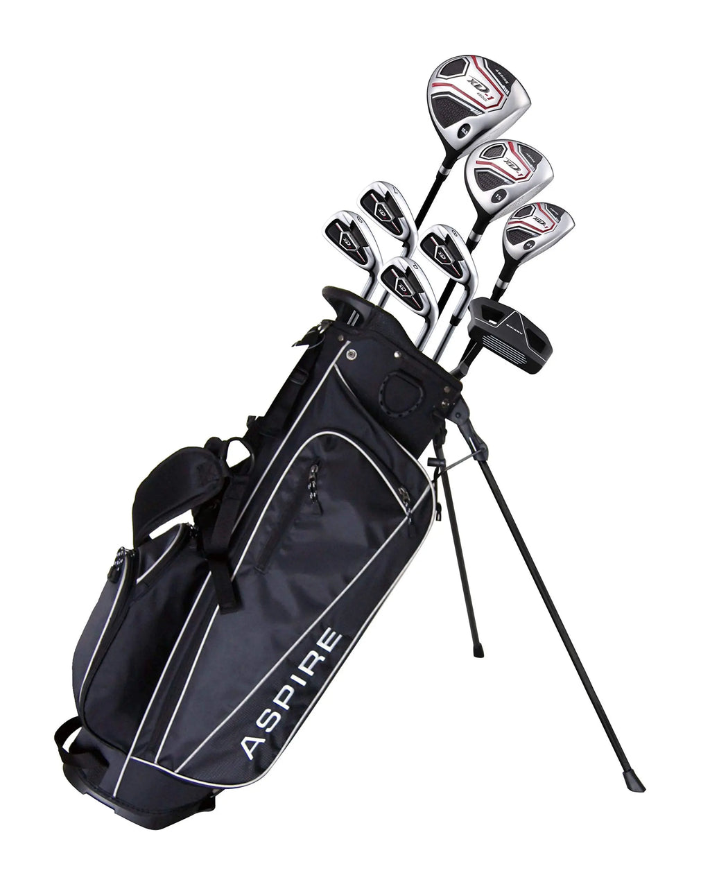 Aspire XD1 Teenager Complete Golf Set Includes Driver Fairway Hybrid 7 8 9 Wedge Irons Putter Stand Bag 3 HCS Teen Ages 13-16 Right Hand - Height 51" - 56" JuSt Four you