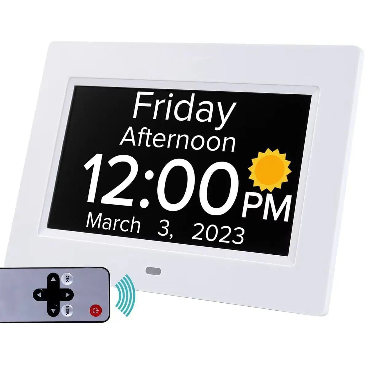 7" Digital Calendar Clock with 8 Alarm/Medication Reminders Eldertech