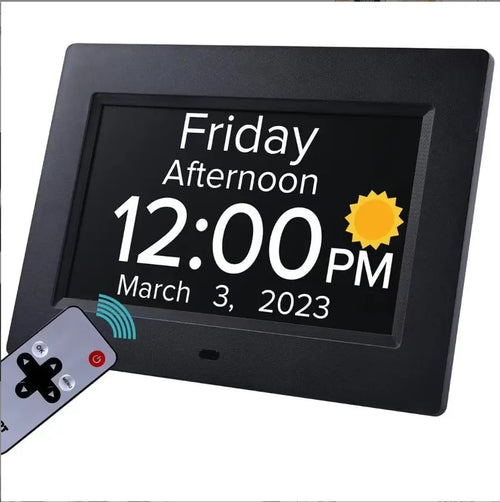 7" Digital Calendar Clock with 8 Alarm/Medication Reminders Eldertech