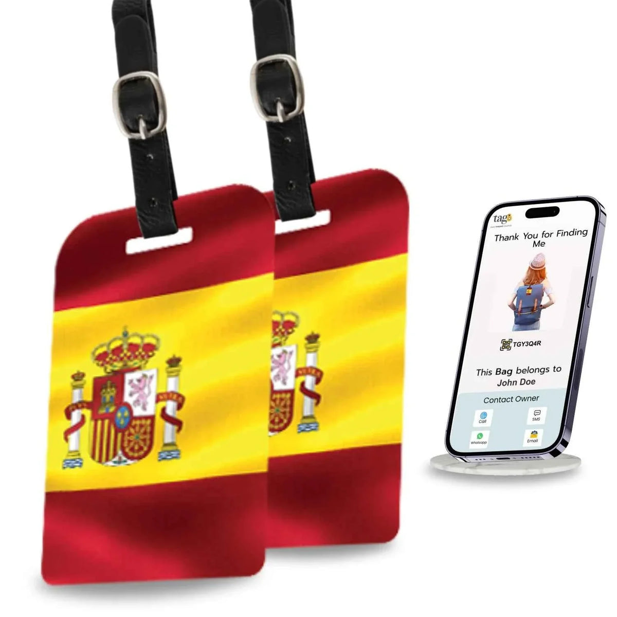 Smart Bag Security Tag - Spain Flag [Pack 2]
